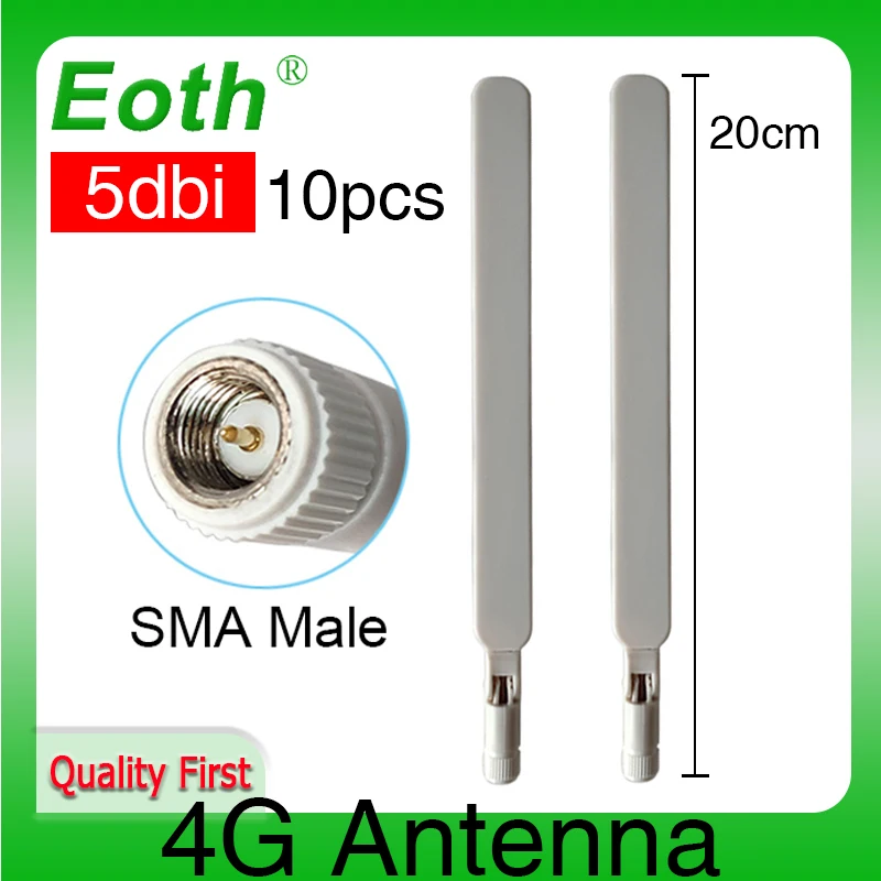 Eoth 10pcs  4G lte antenna 5dbi SMA Male Connector Plug antenne router external repeater wireless modem antene