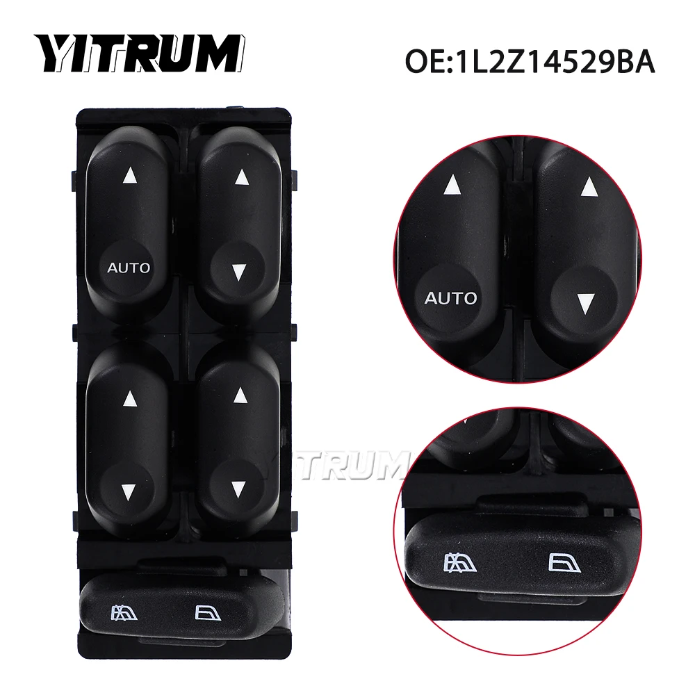 YITRUM 1L2Z14529BA 1L2Z-14529-BA Электрический главный выключатель переднего левого окна для