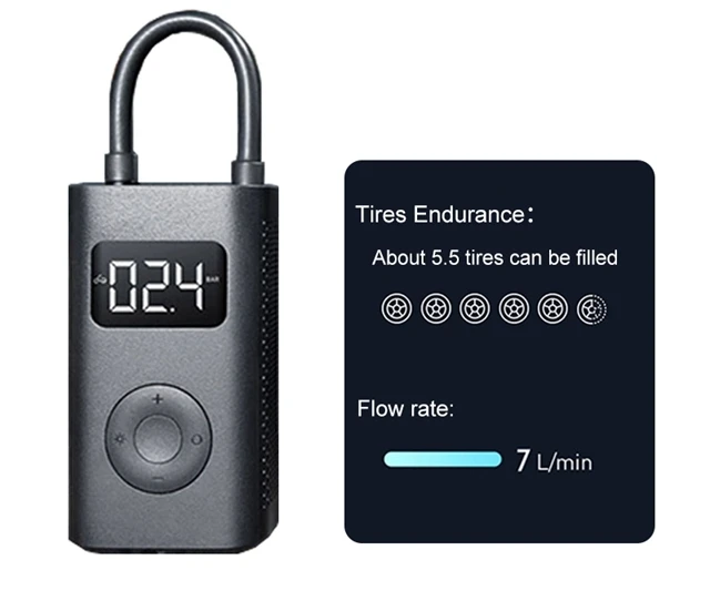 

Цифровой насос для шин Xiaomi, портативный автомобильный воздушный компрессор, электрический насос со светодиодной подсветкой, для автомобил...