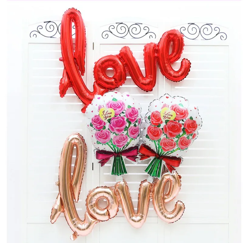 

1PC 108x65cm Big Ligatures love Letter Foil Balloon Wedding Decoration Anniversary Valentines Day Birthday Party Air Balloons