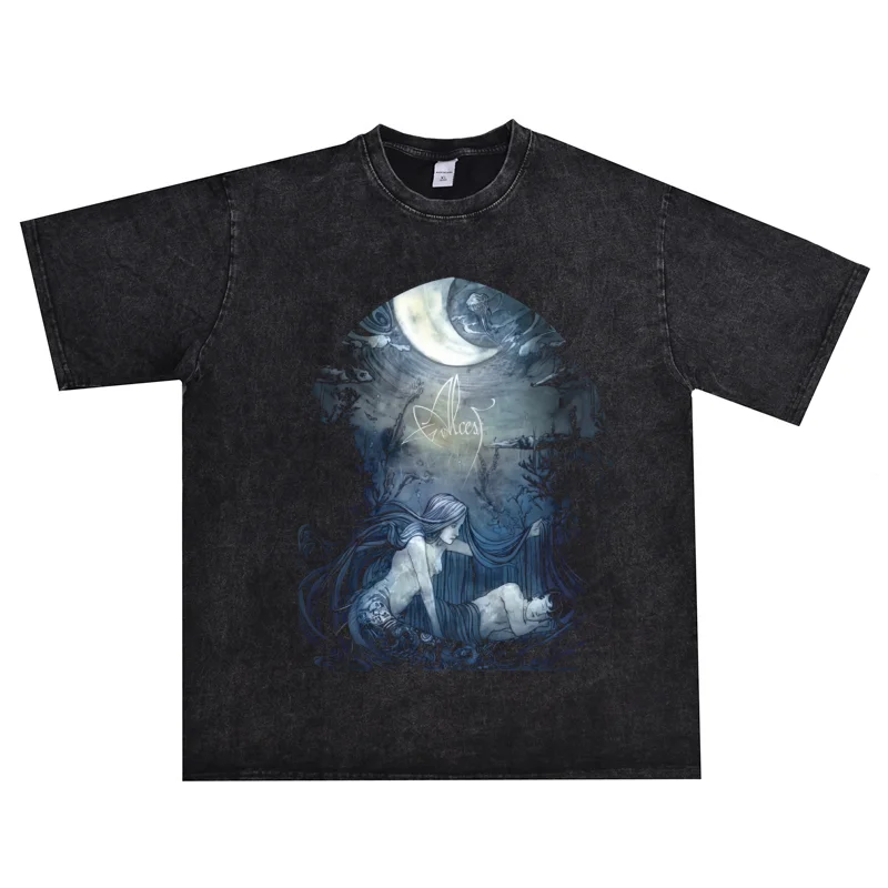 Футболка с короткими рукавами и принтом Rock Metal Alcest Band Direct Injection плотный хлопок