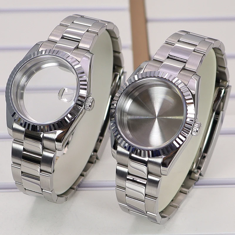 Fenya 36 мм 40 Мужские часы Корпус Браслет Сапфировое стекло Для Datejust Seiko NH35 NH36 NH38 4R36