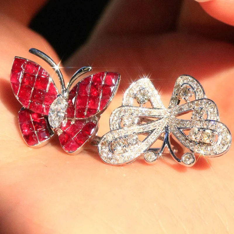 Aazuo 18K твердое белое золото натуральный рубин 3 карата Настоящее бриллиант