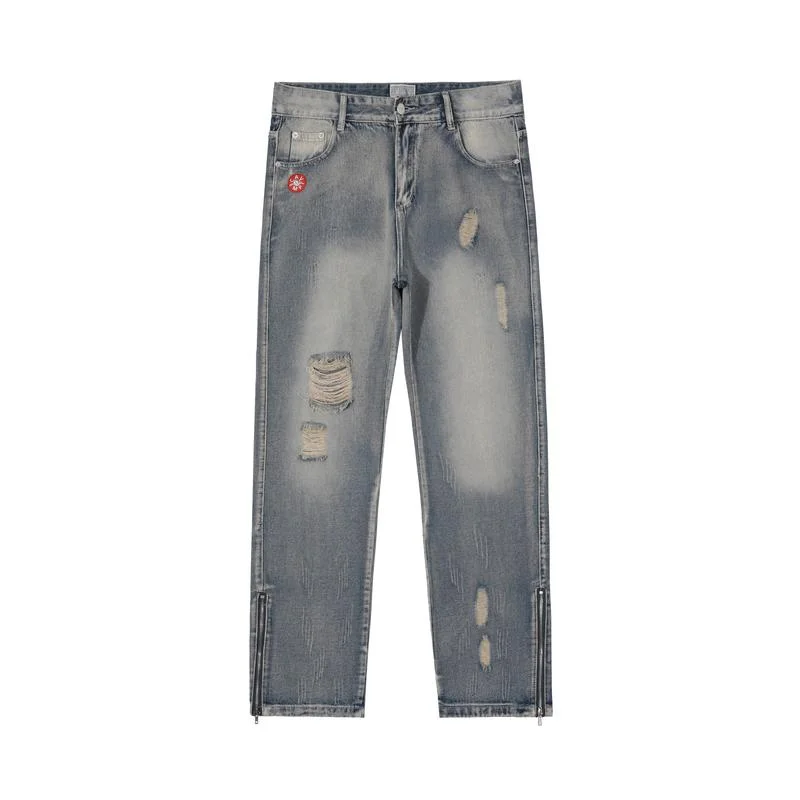 

22SS High Quality 1:1 Washed Jeans Cavempt Pants Men Women EU Size Heavy Fabric High Street Four Seasons Viking Cavempt Jeans
