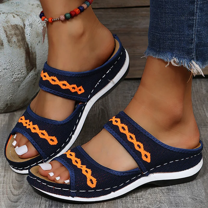 Women Sandals Breathable Mesh Summer Shoes For Women Low Heels Sandalias Mujer Beach Slippers Sandals Summer Footwear Female
