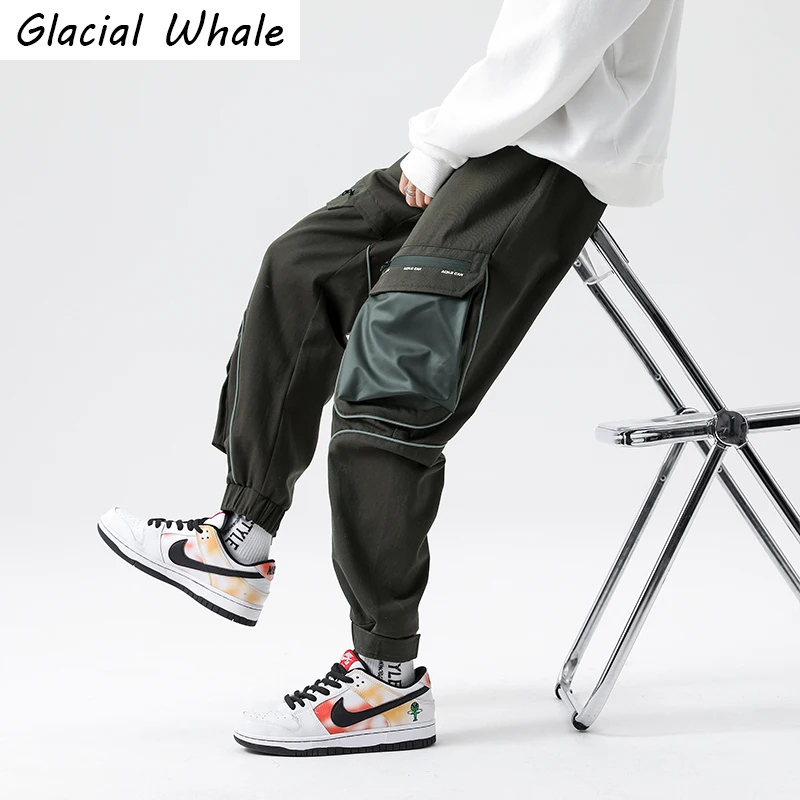 Glacial Whale Мужские мешковатые спортивные штаны бегуны с боковыми карманами беговые