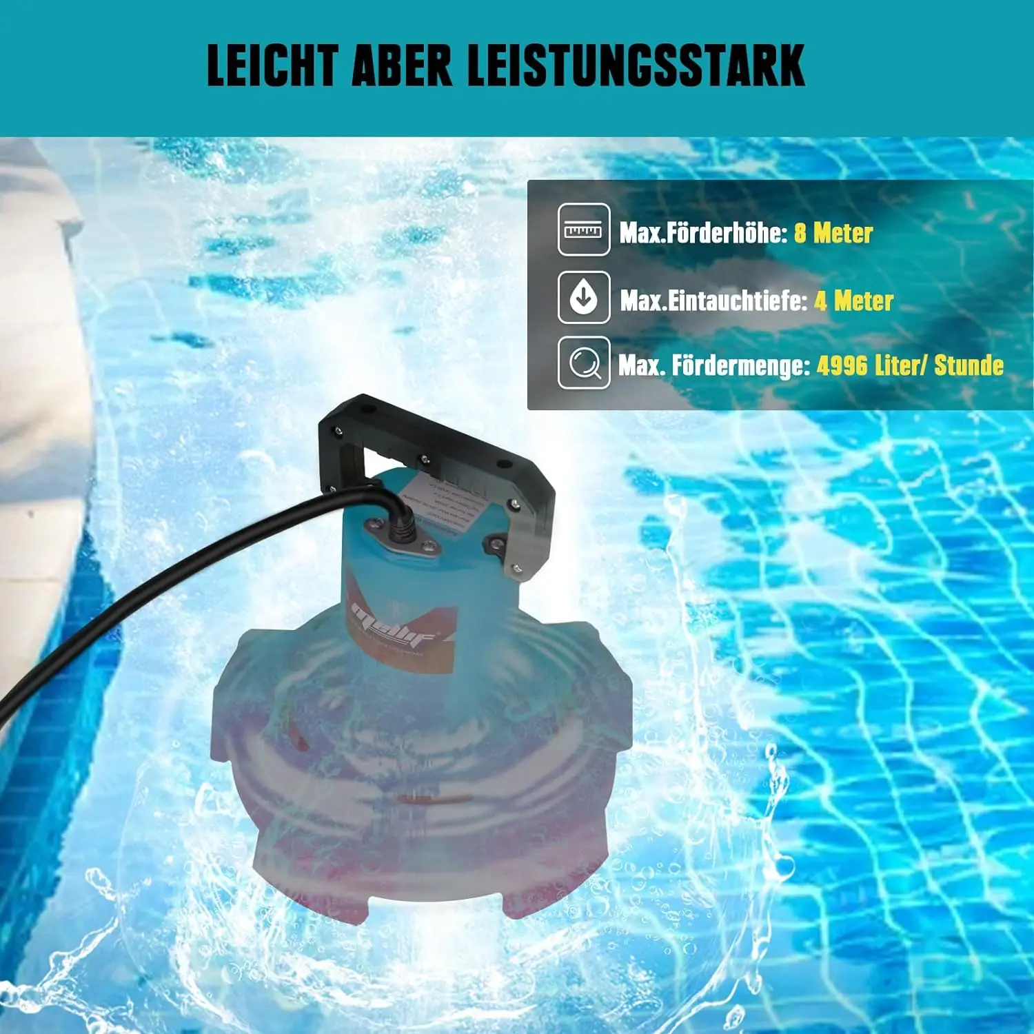 Беспроводной погружной насос для аккумулятора Makita 18 В электрический грязной