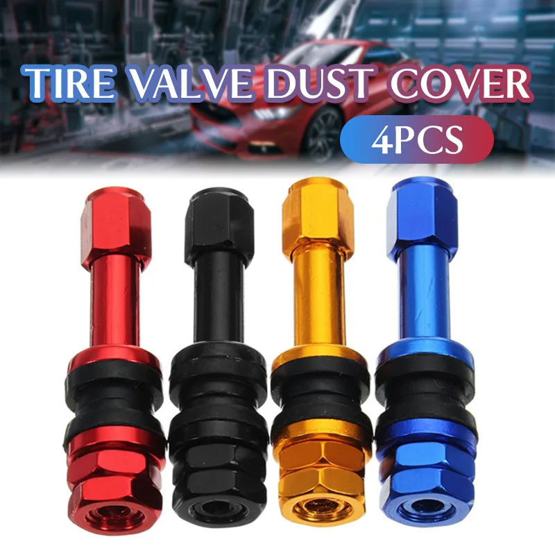 

4PCS Auto Car Tubeless Wheel Tire Valve Stems Dust Caps TR48E Bolt-in Black Red/Gold/Blue/black/Sliver