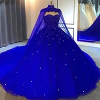 ball gown princess evening night dresses cape sweetheart beaded lace tulle prom formal party gowns wedding %d9%81%d8%b3%d8%a7%d8%aa%d9%8a%d9%86 %d8%a7%d9%84%d8%b3%d9%87 quinceane