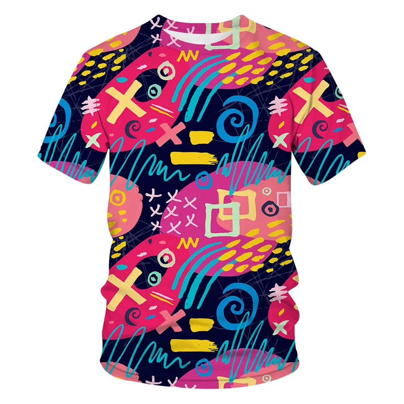 Футболка мужская с 3D-принтом дышащая тенниска оверсайз короткими рукавами