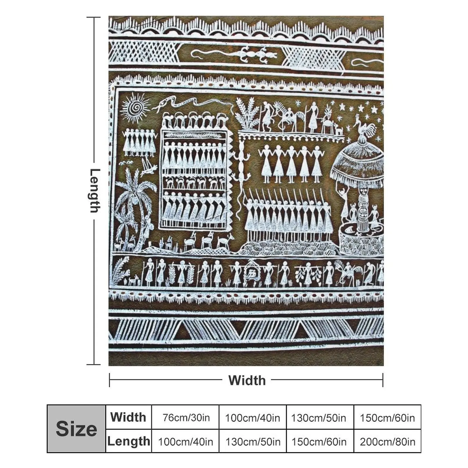 Новое племенное искусство Саура живопись граффити Той Индия плед роскошная