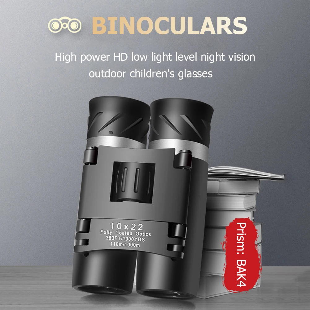 

2023 12x22 Professional Binoculars HD Night Vision Mini Compact Long Range Folding BAK4 FMC Optics Telescope Hunting Camping