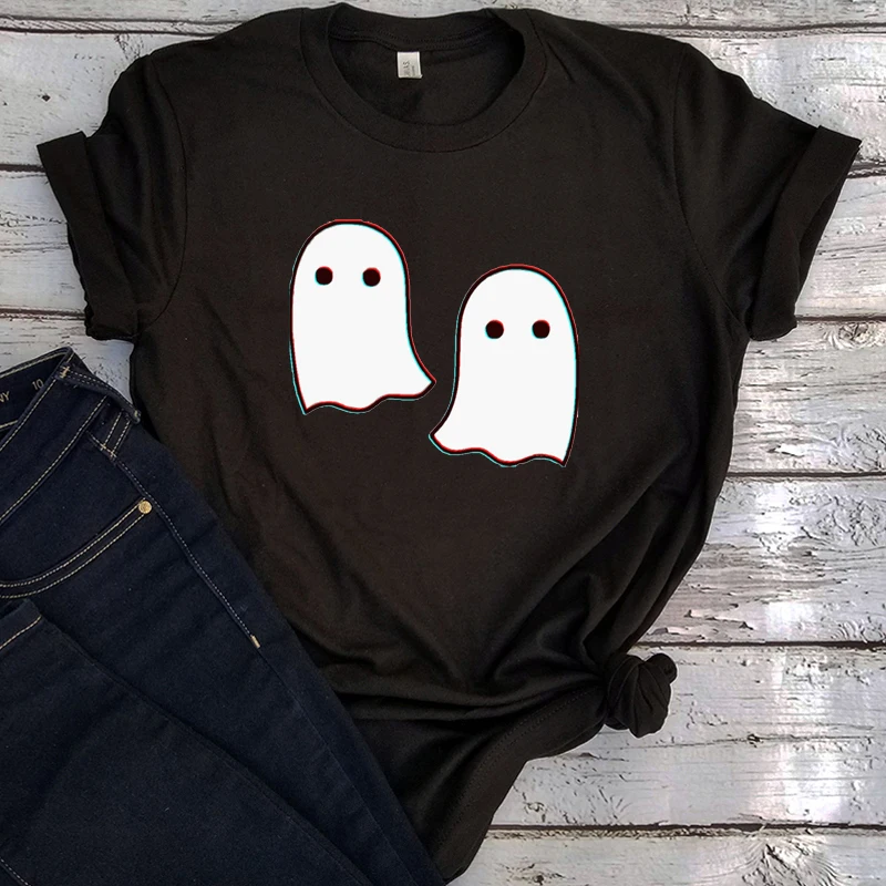 

Женские футболки с графическим принтом Ghosties, рубашка в стиле Харадзюку, винтажная уличная одежда на Хэллоуин, 2022