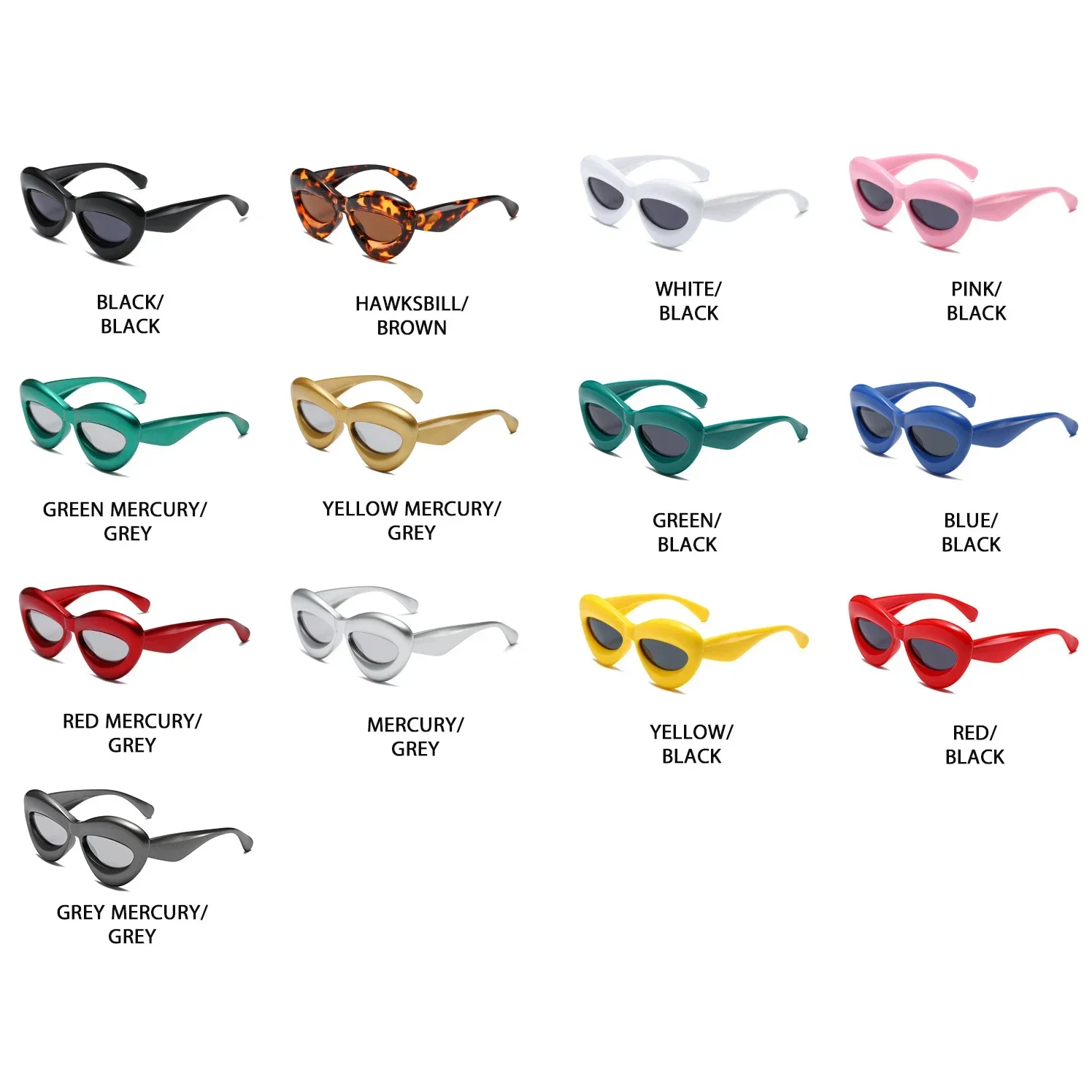 Y2K Винтажные солнцезащитные очки кошачий глаз для женщин и мужчин новая мода