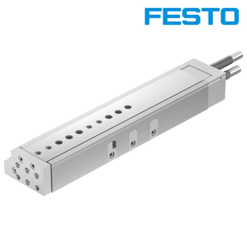 Фото Пневмоцилиндр FESTO 544029 DGSL-20-200-Y3A с двусторонней регулировкой и гидравлическим буфером для высокоточных линий дозирования полупроводников №2