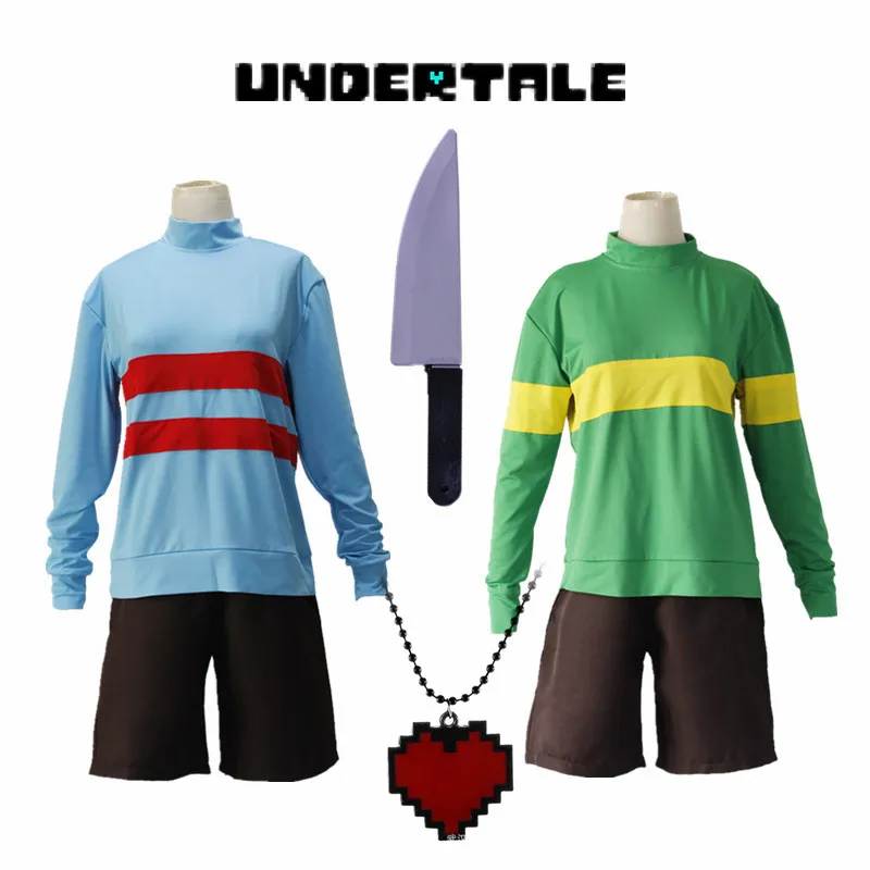 Костюм для косплея игры Undertale Frisk Chara свитшоты с длинным рукавом и высоким