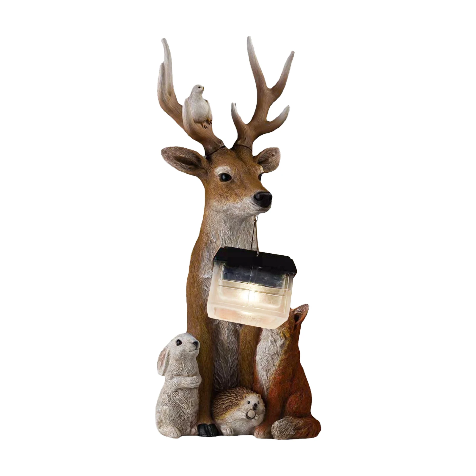 

Лесной фонарь с солнечной батареей, Статуэтка из смолы, статуя оленя, садовый декор, подарки светодиодный светодиодная подсветка, двор, скул...