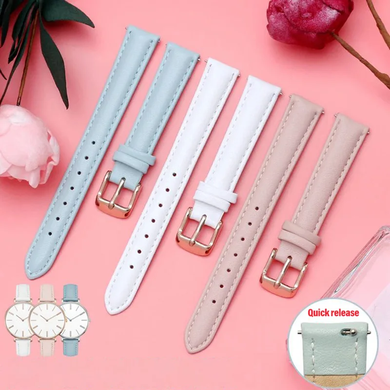 Ремешок для часов из воловьей кожи быстросъемный кожаный браслет Casio Fossil Citizen DW 12