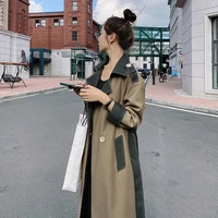 windbreaker womens coat mid length small all match casual new 2022 spring autumn british style over the knee coat womens coat