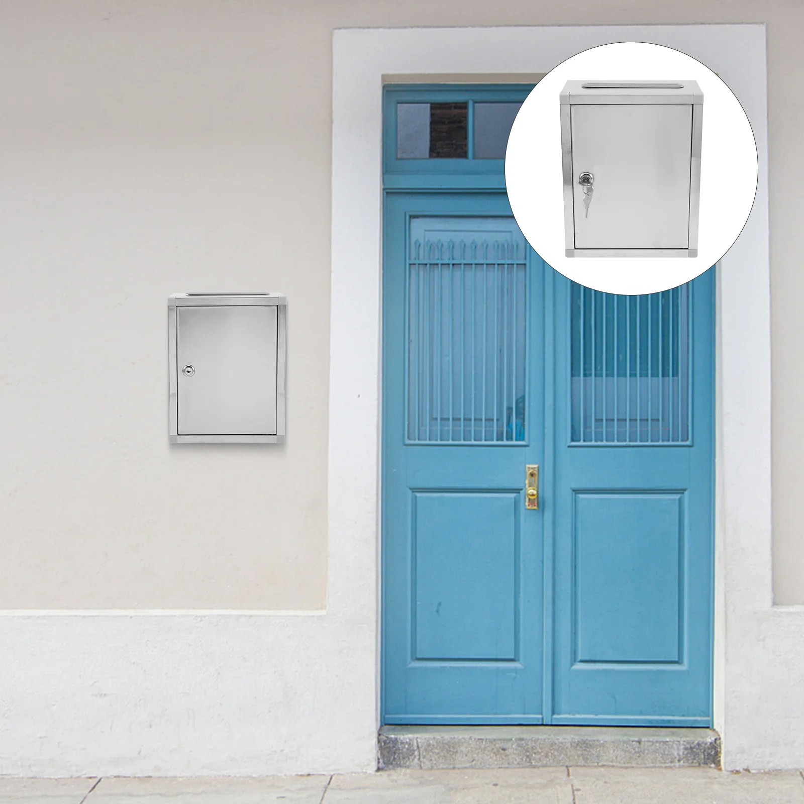 

Stainless Steel Voting Box Suggestion Box Report Collection Box Office Supply