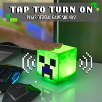 new creeper shape night light around mining pixel game atmosphere light pink pig night light usb charging with sound effect
