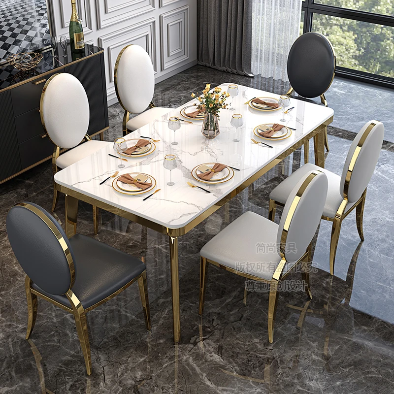 

6 People Dining Table Coffee Dressing Hospitality Marble Eat Console Table Restaurant Kitchen Top Mesa Comedor Dining Games