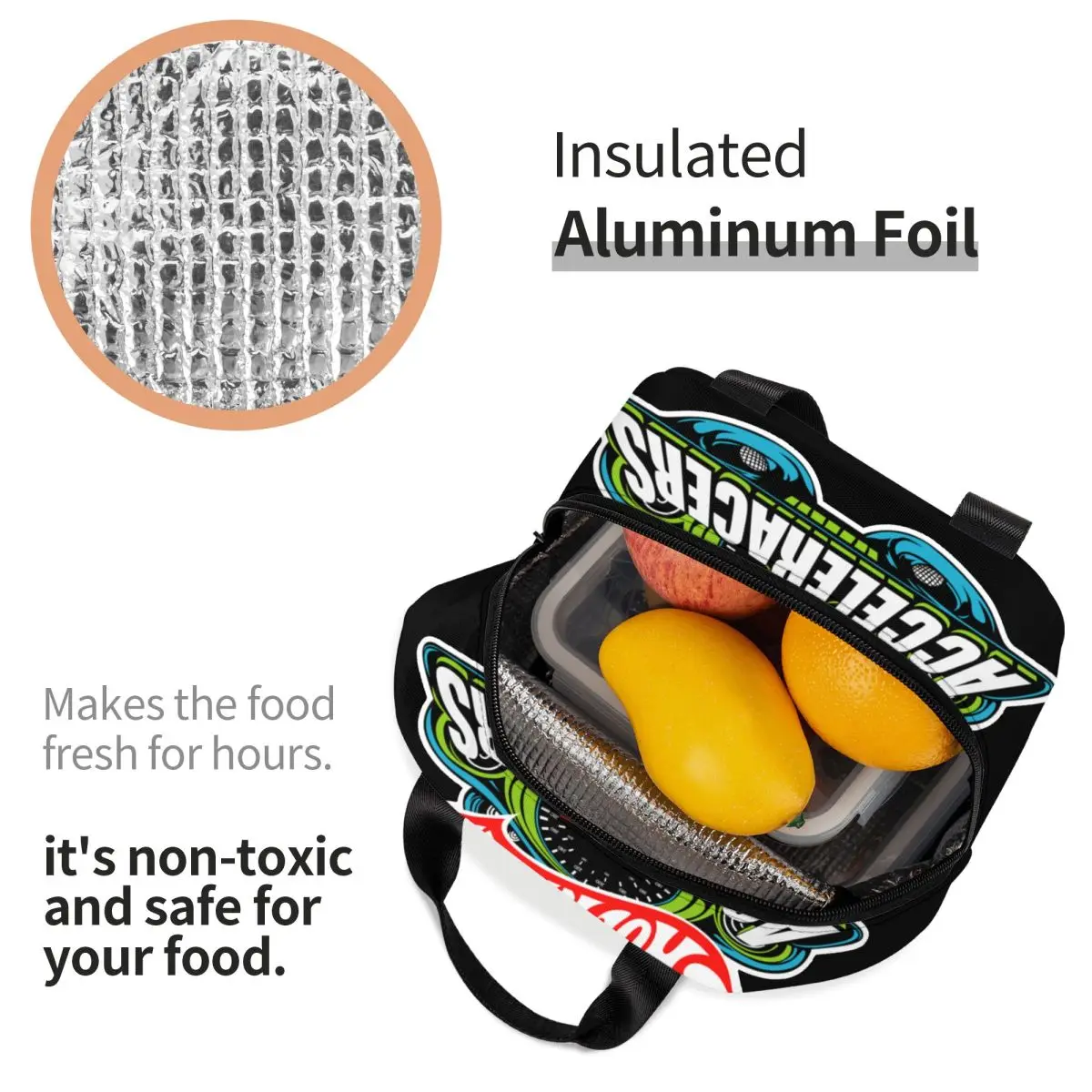 Пользовательские Hot Wheels AcceleRacers с логотипом изолированные сумки для обеда женщин