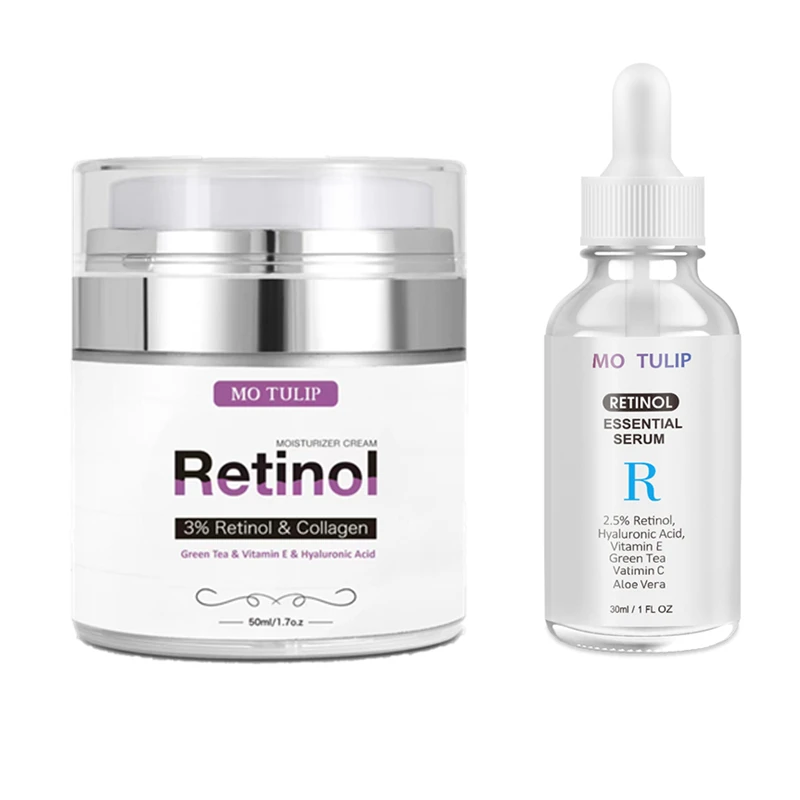 

MO TULIP Organic Collagen Retinol Face Cream Retinol Serum Anti-aging Face Eye Area Vitamin E and Green Tea Face Cream Serum