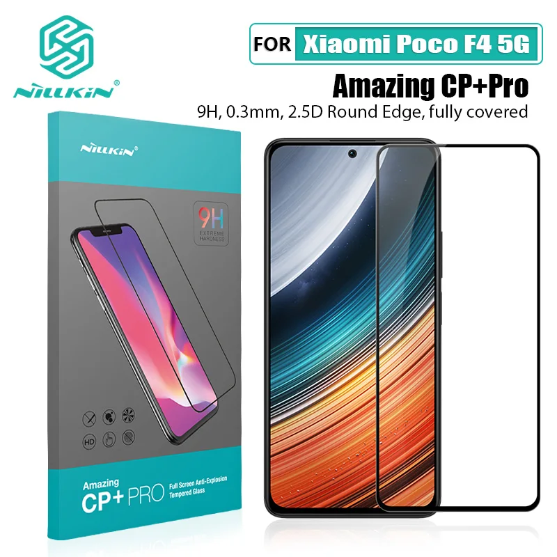 

Для Xiaomi Poco F4 5G защита экрана NILLKIN CP + Pro /H + Pro HD защитное закаленное стекло для Xiaomi Poco F4 стекло