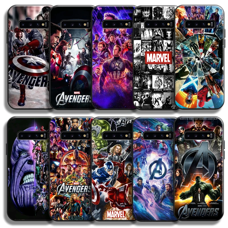 

Marvel Avengers For Samsung Galaxy S10 S10 Plus S10E S10 Lite S10 5G Phone Case Black Back Soft Silicone Cover Funda Coque