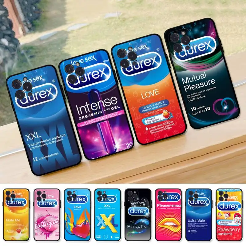 Sexy condom brand D-Durex box Phone Case For iPhone 8 7 6 6S Plus X SE 2020 XR XS 14 11 12 13 Mini Pro Max Mobile cover