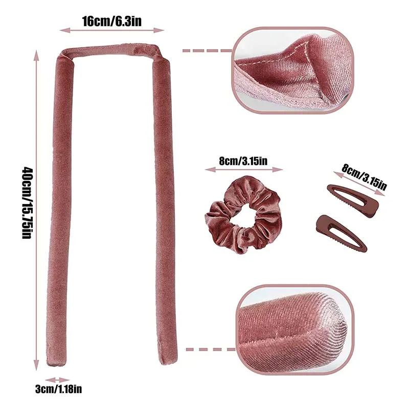 

1Set No Heat Curler Curling Ribbon Curling Long Hair Velvet Curler Curling Ribbon Wrap Kit Soft Sleeping Curler