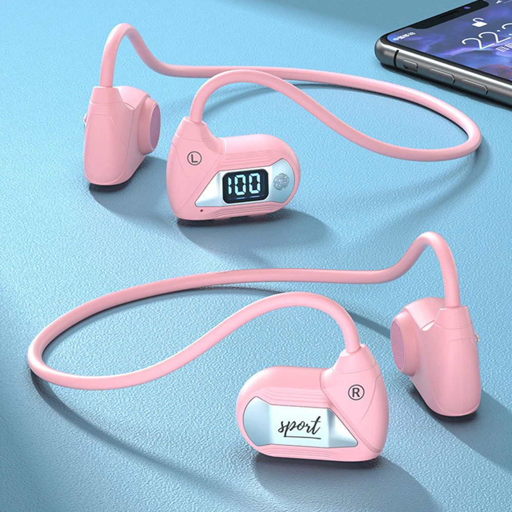 

Earphones Bone Conduction Headset Ear Hook Sport Earphones Touch Control Noise Reduction Headphones Digital Display