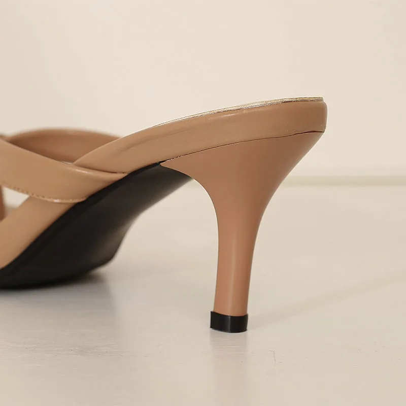 Fashion Women's Sandals Open Toe Mid Heel Square Toe Sandals Cross Strappy Summer Shoes 2023 New Sandals