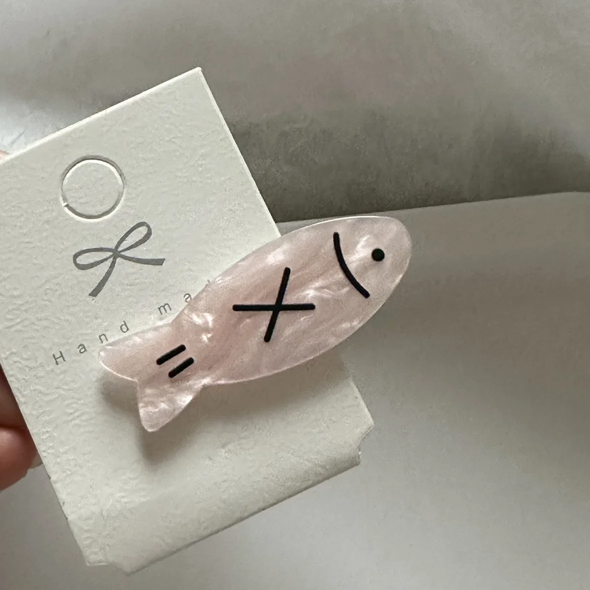 Зажим для волос с изображением милой девочки сердца маленькой рыбки акриловая