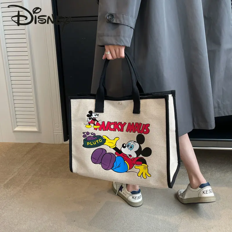 Disney Mickey's New Women's Handbag Fashionable Advanced Sense Tote Bag Cartoon Multi Functional Large Capacity Commuter Bag