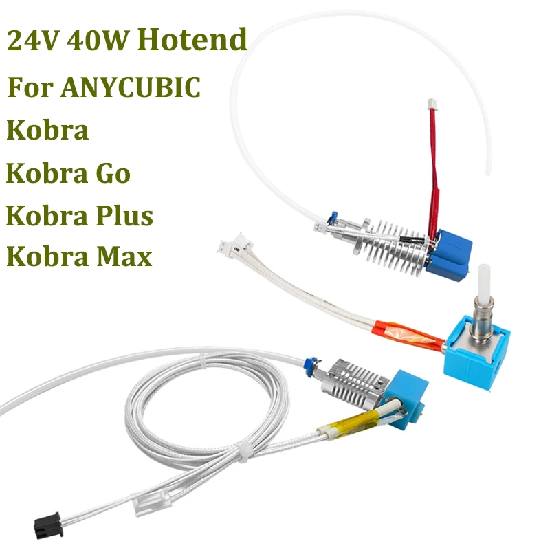 Печатающая головка koбра Hotend, 24 В, 40 Вт, картридж нагревателя для 3D принтера ANYCUBIC koбра, Go, Go Plus, Max