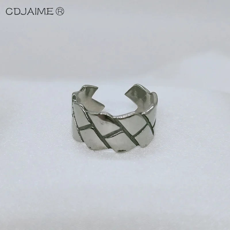 

CDJAIME 925 Sterling Silver Rings For Women 2022 Trendy Diamond Pattern Design Adjustable Ring Fine Jewelry Party Gifts