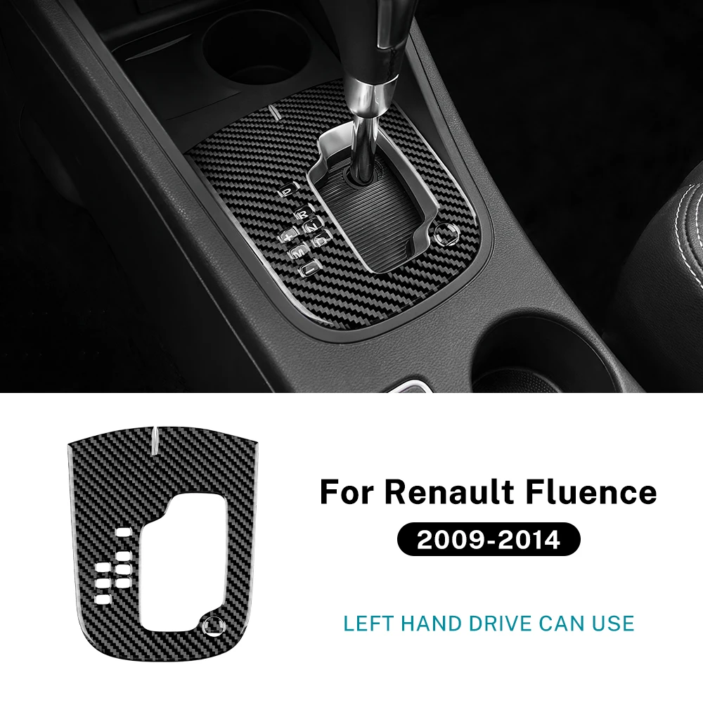 

Для Renault Fluence 2009 2010 2011 2012 2013 2014 Наклейка из настоящего мягкого углеродного волокна LHD Автоматическая автомобильная панель переключения передач Накладка