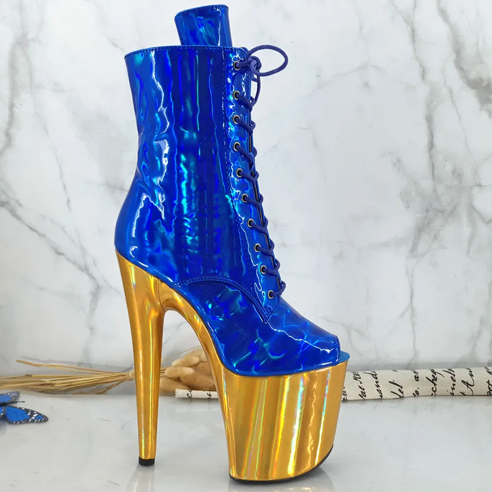 Leecabe 20CM/8inches Pole dancing shoes High Heel platform Boots closed toe Pole Dance boots