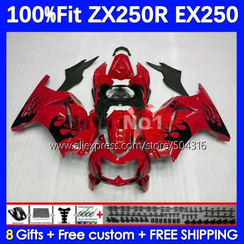 

Injection For KAWASAKI NINJA EX250 ZX250 ZX EX 250 R 250R 10MC.44 ZX250R 08 09 10 11 12 2008 2010 2011 2012 Fairing red glossy