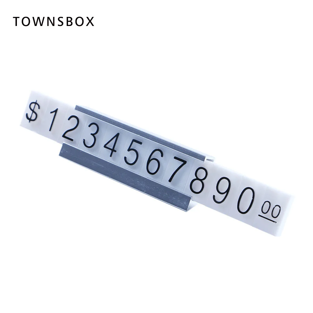 

Metal Price Cubes Jewelry Combined Pricing Tags White Stick Black Letter Strip
