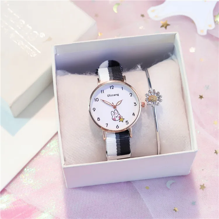 Роскошные простые часы для женщин с нейлоновым ремешком спортивные