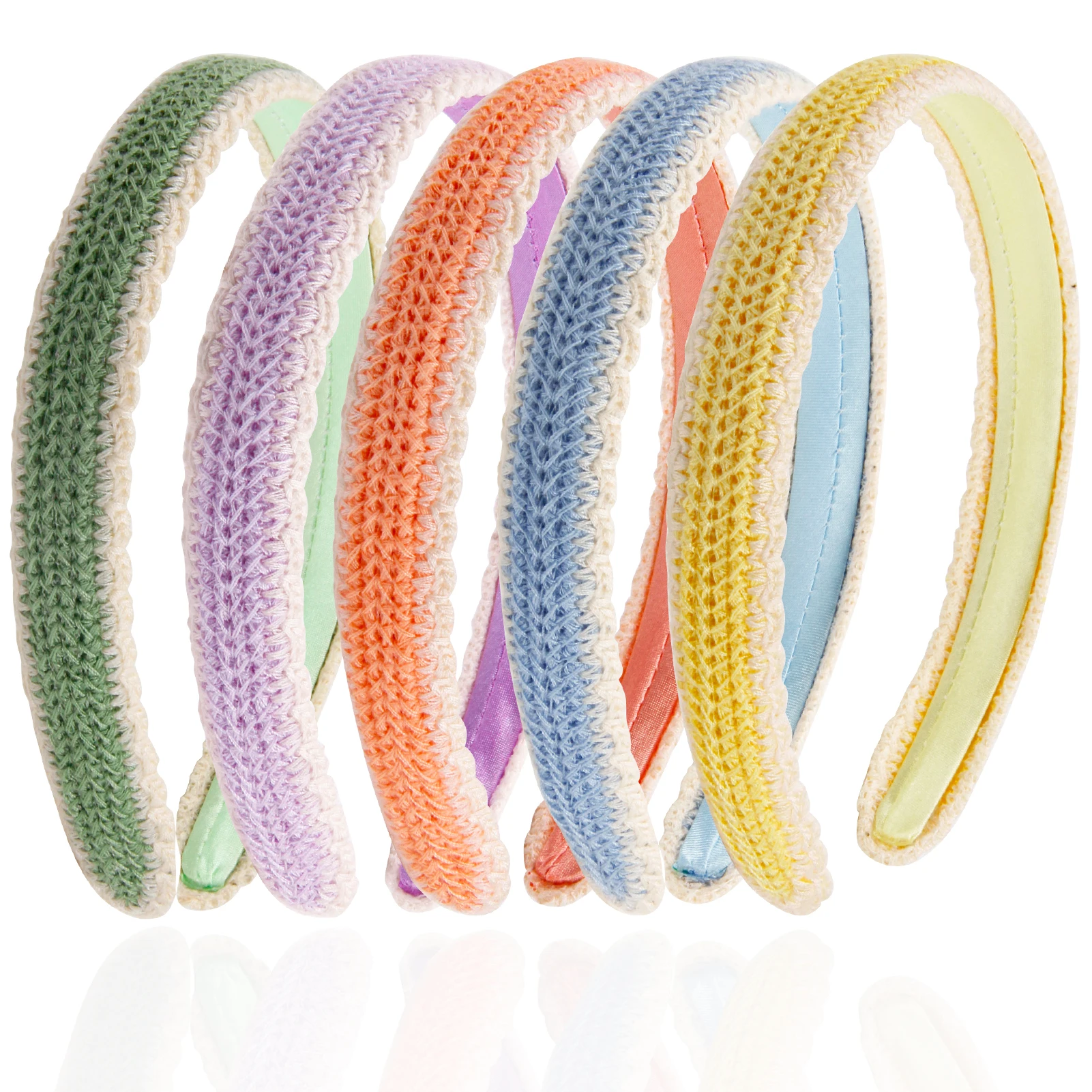 Обруч для волос Плетеный женский широкий ободок карамельных цветов весенний