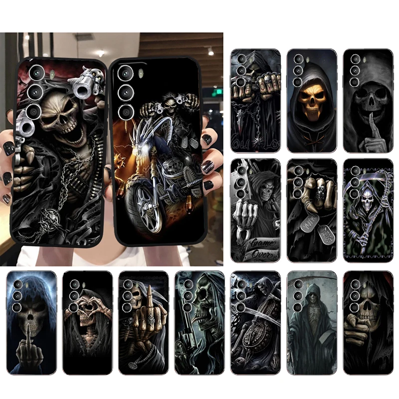 

Grim Reaper Skull Art Phone Case for Moto G72 G13 G32 G53 G41 G31 G23 G22 G60 G52 G100 G200 GStylus G30 G10 G20 G50 G Pure