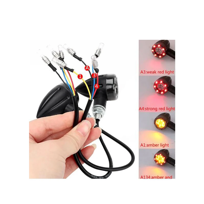 2 szt. uniwersalnych świateł błyskowych do motocykli lampki kontrolne LED światła dolne tylne hamowania