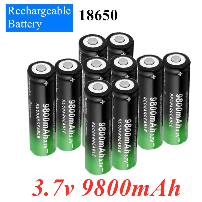 

Free shipping 100% original 18650 3.7V 9800mAh Rechargeable Battery For Flashlight Torch headlamp Li-ion Rechargeable Battery