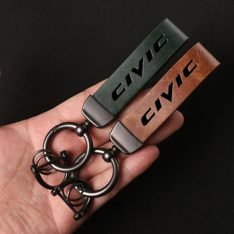 

Брелок из натуральной кожи для Honda Civic 7 8 9 10 2022 2021 2020 2012-2019