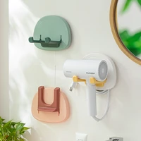 foldable hair dryer holder wall mounted hairdryer shelf hanging rack storage bathroom accessories