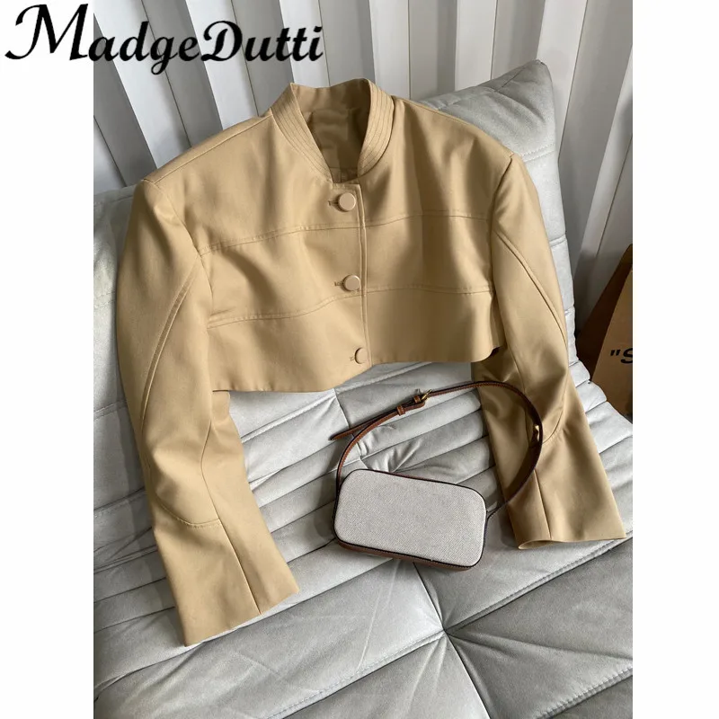 

10.8 MadgeDutti Sense Of Design Sports Short Spliced Long Sleeve Single Breasted Jacket Women